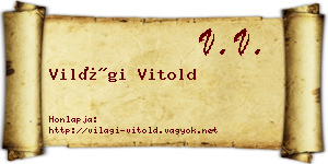 Világi Vitold névjegykártya